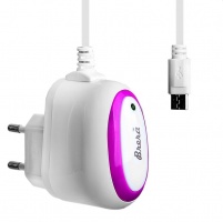 ЗУ сетевое Brera Classic micro USB 2A (белый с розовым)

