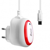 ЗУ сетевое Brera Classic micro USB 2A (белый с красным)

