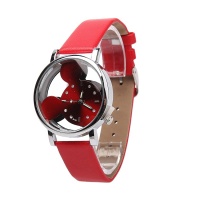 Часы наручные - B197 Mickey Mouse с кожаным ремнем (красный)