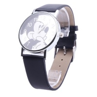 Часы наручные - Mickey Mouse с кожаным ремнем (черный)
