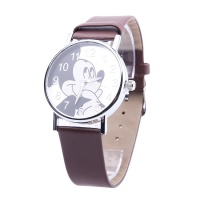 Часы наручные - Mickey Mouse с кожаным ремнем (шоколад)