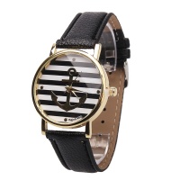Часы наручные Dgjud 460 "Якорь" с кожаным ремнем (черный)

