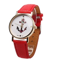 Часы наручные Movt якорь с кожаным ремнем (красный) (copy)

