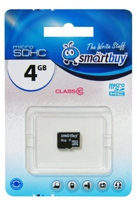 Карта флэш-памяти MicroSD 4 Гб Smart Buy без адаптера (class 10)