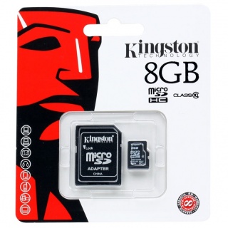 Карта флэш-памяти MicroSD 8 Гб Kingston +SD адаптер (class 10) UHS-1

