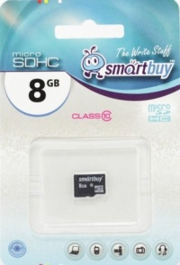 Карта флэш-памяти MicroSD 8 Гб Smart Buy без адаптера (class 10)

