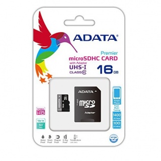 Карта флэш-памяти MicroSD 16 Гб A-Data +SD адаптер (class 10) UHS-1

