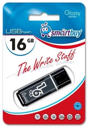 Флэш накопитель USB 16 Гб Smart Buy Glossy (синий)

