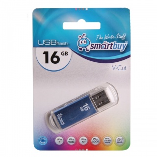 Флэш накопитель USB 16 Гб Smart Buy V-Cut (синий)

