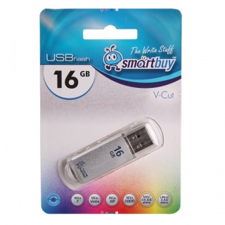 Флэш накопитель USB 16 Гб Smart Buy V-Cut (серебристый)

