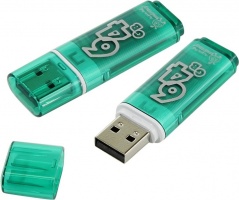 Флэш накопитель USB 64 Гб Smart Buy Glossy (зеленый)

