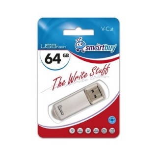 Флэш накопитель USB 64 Гб Smart Buy V-Cut (серебристый)

