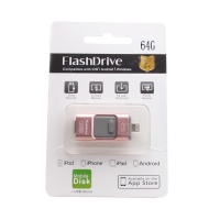 Флэш накопитель USB/MicroUSB/Lightning 64 Gb - Hybrid (rose gold)

