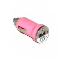 Автомобильный адаптер - АЗУ-USB для Apple iPhone 3 1000 mA (розовый)

