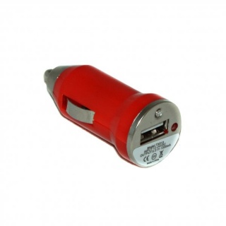 Автомобильный адаптер - АЗУ-USB для Apple iPhone 3 1000 mA (красный)

