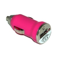 Автомобильный адаптер - АЗУ-USB для Apple iPhone 3 1000 mA (роза)

