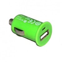 Автомобильный адаптер - АЗУ-USB для Apple iPhone 4 1000 mA (зеленый)

