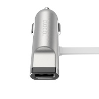Автомобильный адаптер Hoco UCL01 lightning +micro USB +USB/5V/2.4A (серебристый)

