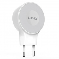 Сетевой адаптер LDNiO A2269 СЗУ-2USB (5V/2100 mA) +кабель Apple lightning (белый)

