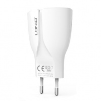 Сетевой адаптер LDNiO A2271 СЗУ-2USB (5V/2100 mA) +кабель Apple lightning (белый)


